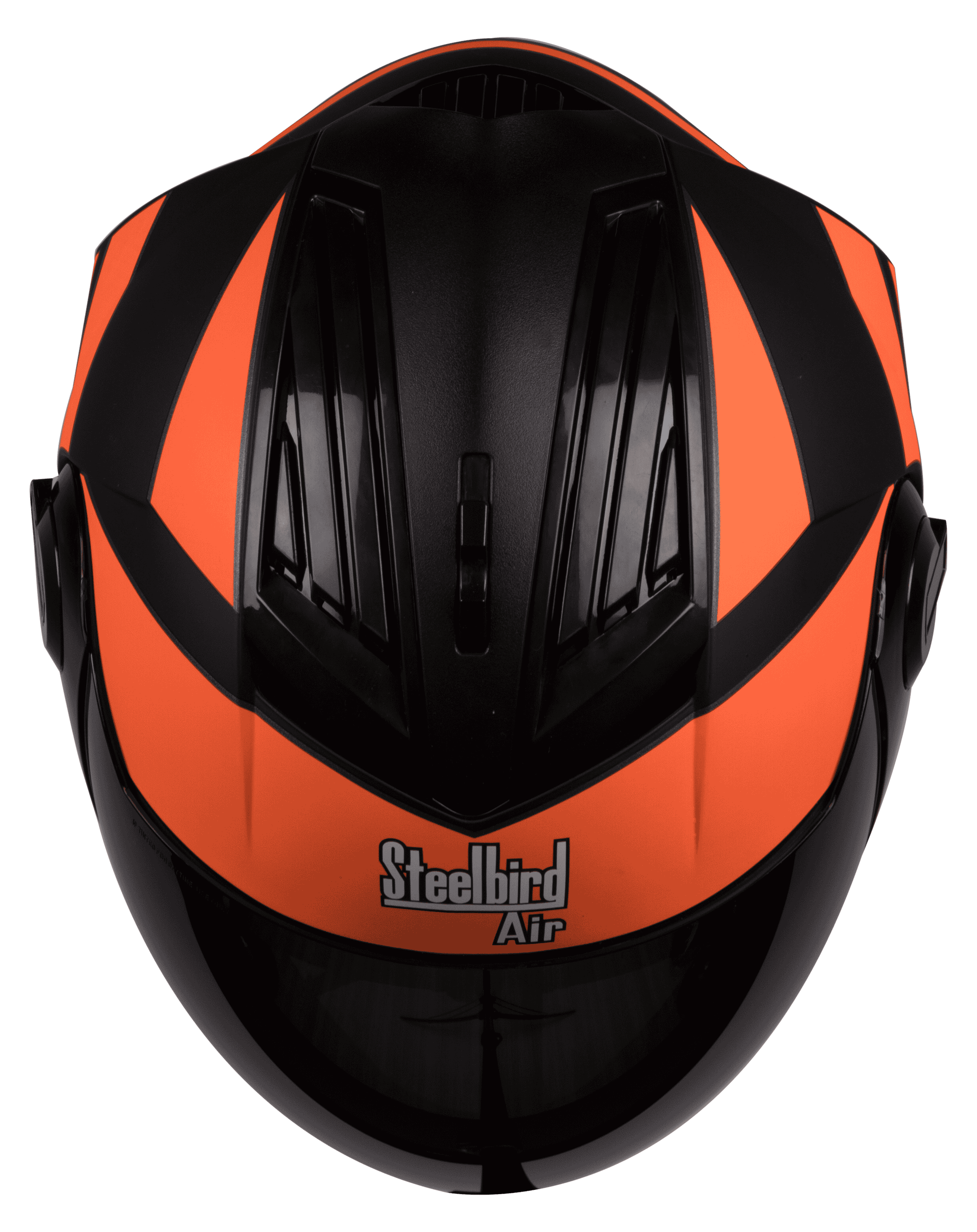 SBA-2 Streak Mat Black With Orange ( Fitted With Clear Visor Extra Gold Chrome Visor Free)